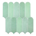 Green Peel and Stick Backsplash, Self Adhesive Sage Green Peel and Stick Backsplash Feather Tile, Removable Renter Friendly Backsplash Stick on Wall Tiles for Kitchen Bathroom (10 Sheets)