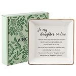 VINCOMIC Daughter In Law Gifts From Mother In Law-Ring Trinket Dish Jewelry Tray-You Are More Than A Daughter-In-Law,You Are Also My Daughter-In-Heart