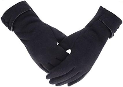 Tomily Womens Touch Screen Phone Fleece Windproof Gloves Winter Warm Wear (Black)