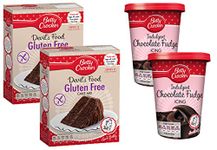 Betty Crocker Gluten Free Devils Food Cake mix and Gluten Free Indulgent Chocolate Fudge Icing Bundle 4 pack