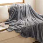 Bedsure King Size Blanket for Bed - Fleece Cozy Soft Blankets for Women, Lightweight Fuzzy Flannel Throw for All Seasons, Grey, 108x90 inches