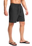 G Gradual Men's Swim Trunks Quick Dry Bathing Suit Beach Board Shorts for Men with Zipper Pockets and Mesh Lining, Black, L