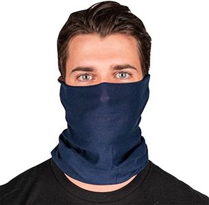 S A Company Single UV Face Shield | UV 30+ Multipurpose Neck Gaiter Balaclava for Adults | Solild Navy