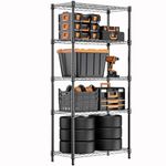 MZG Storage Shelving Utility Shelving Unit 5-Tier Utility Shelving Unit Steel Organizer Wire Rack for Home,Kitchen,Office (24-in W x 14-in D x 63-in H)