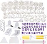 WELWEL Fondant Molds, 114 Cutters and Fondant Decorating Tools Set,Cake Sugarcraft Fondant Tools kit with Rolling Pin,Smoother Embosser Moulds