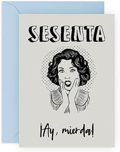 Central 23 Tarjeta de 60 cumpleaños grosera divertida - 'SESENTA' - 60 años - Tarjeta de felicitación para mujer - Regalo para mamá, tía, abuela - Vintage - Viene con pegatinas