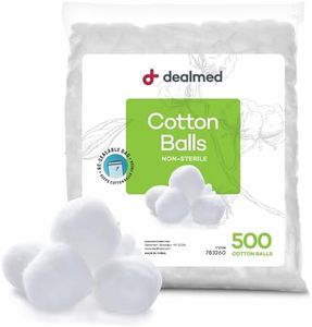 Dealmed Cotton Balls for Face, Makeup & Nail Polish Remover, Medical Uses, & DIY Crafts | Non-Sterile Bulk Pack | Resealable Zip-Locked Bag | 100% Pure Cotton - Soft, Absorbent, Gentle (500 per Bag)