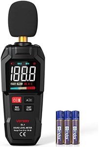 Sonomètre, sonomètre numérique portable décibel mètre de vote 30 dB à 130 dB avec écran LCD pondéré A/C, adapté à la maison, au bureau, à l'école, à l'usine, à l'hôpital, à la rue et à d'autres endroi