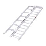 Black Widow Aluminum Motorcycle Ramp, Folding Ramps with Steps, 750 Lbs Capacity, Silver - Portable Loading Equipment and Storage Accessories for Motorcycles, Trucks, Trailers and Vehicles