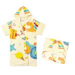 THE LITTLE LOOKERS Swimming Bath Gown for Kids, Bath Gown for Baby Boys/Baby Girls | Swimming Gown for Kids (Bunny Hood Lemon, 2-3.5 Years Kids (Medium)) Print May Very