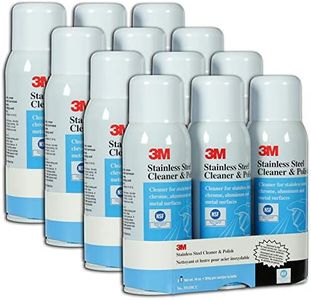 3M Stainless Steel Cleaner and Polish, 10 oz. Cans, 12 Pack, Chrome, Laminated Plastic, Aluminum, Appliances, Fridge, Exhaust Range Hood, Dishwasher, Sink