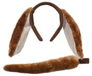 Wicked Costumes Childrens Animal Dog Ears Headband & Tail Set Fancy Dress Accessory