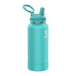 Takeya Pickleball Insulated Water Bottle with Straw Lid, 32oz Dropshot Teal