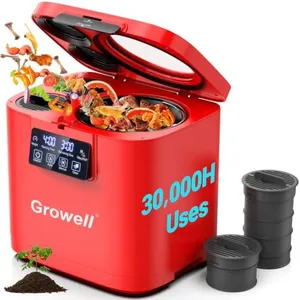 Electric Composter for Kitchen, 4L Indoor Odorless Compost Bin with 2 Carbon Filters, Upgraded Brushless Motor, Auto-Clean, LED Display, Visible Window, Smart Countertop Food Waste Composting Machine