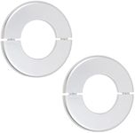 Tsnamay 2 Pcs Wall Split Flange, ABS Round Self-Adhesive Escutcheon Plate Buckles Design for 2.5"/64mm,Silver