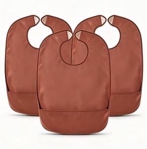 ChayWillow Adult Waterproof Bibs 3 Pack with 3D Deep Crumb Catcher