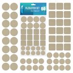 shinfly Felt Furniture Pads 60 pcs, Furniture Feet Floor Protect, Beige, Self-Adhesive Pads for Chair Leg, Anti-Scratches and Reduce Noise for Hard Wood Floor Protection