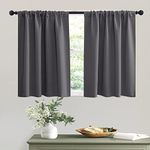 RYB HOME Short Curtains Gray Half W