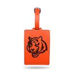 Rico Industries NFL Cincinnati Bengals Orange Laser Engraved Ultra Suede Luggage Tag - Includes ID Card