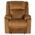 Wakefit Recliner Chair | 1 Year Warranty | Recliner Sofa, Recliner Sofa Set for Living Room, Recliner Sofa 1 Seater, Diwali Gifts, Recliners for Home Relax, Manual - Empress (Velvet Fabric, Amber)