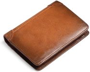 GAEKEAO Mens Wallets RFID Blocking Genuine Leather Slim Trifold Wallets for Men with 2 ID Window