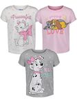 Disney The Aristocats Marie Toddler Girls 3 Pack Pullover T-Shirts White/Pink/Gray 5T