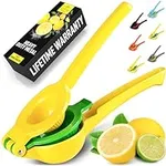 Zulay Metal 2-In-1 Lemon Squeezer Manual - Sturdy, Max Extraction Hand Juicer Lemon Squeezer Gets Every Last Drop - Easy to Clean Manual Citrus Juicer - Easy-to-Use Lemon Juicer Squeezer
