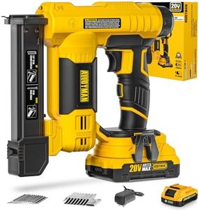 Alloyman 18 Gauge Nail Gun Battery Powered, 2 in 1 Cordless Brad Nailer/Electric Stapler with 2.0Ah Battery and Charger,1000pcs Nails and 1000pcs Staples Included for Home Improvement & Woodworking