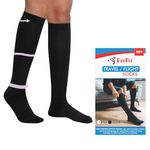 EZYFIT Medical Grade Travel Flight Socks | Graduated Compression 18-21 mmHg at Ankle | Ideal for Long Hour Journeys on Plane as Well as Car and Bus | For Men and Women (Medium)