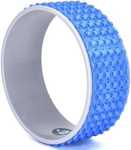 Present Mind Yoga Wheel - 13 x 5.1 inch - Ideal for Yoga Exercise and Practice - Hand Washable Stretcher - Yoga Roller - Durable - Deep Tissue Massage, Spinal Alignment - Back Popper Wheel - Blue