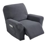 Home Beyond & HB design - Jacquard Stretch Recliner Slipcover Couch Cover - Spandex Furniture Protector with Elastic Bottom for Pets Dogs - Dark Grey