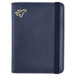 WALNEW Passport Holder, PU Leather Travel Passport Cover Wallet, RFID Passport Case with Card Holder, Travel Essentials for Women Men (Navy Blue)