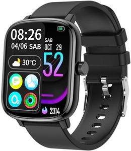 Popglory Smartwatch 110+ Deportes, Reloj Inteligente Mujer Hombre con Pulsómetro Podómetro Monitor de Presión Arterial Ritmo Cardíaco Sueño DIY Esfera, Pulsera Actividad para Android iOS