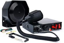 Xprite 8 Tones 200 Watt Emergency Warning Siren Extra Slim Speaker PA System Kit w/Handheld Microphone & 2 Lights Control Switches