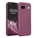 kwmobile Case Compatible with Google Pixel 8a Case -Soft TPU Back Phone Cover - with Metallic Look - Metallic Lavender