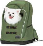 Petsfit Pet Dog Carrier Backpack with Upgraded Weight Reduction Design, Cat Dog Backpack with Large Ventilations, Easy-Fit for Traveling Hiking Camping for Small Medium Dogs and Cat, Green