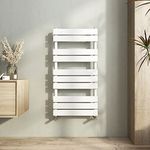 Heilmetz Heated Towel Rail, Bathroom Radiator Towel Rail White 1000 x 500mm Flat Panel Towel Radiator Towel Warmer Modern Central Heating Space Saving Radiators for Bathroom