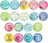 Paper Junkie 18 Pack Colorful Inspirational Magnets for School, Work, Refrigerator, Whiteboard - Cute Locker Accessories for Girls with Assorted Motivational Designs and Quotes - 1.2 inch - Striped