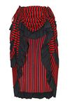 Charmian Women's Steampunk Victorian Gothic Cosplay Costume Stripe High Low Cyberpunk Skirt Black/Red Medium