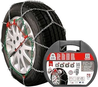 VIP RD9 - Metal Snow Chains RD9 mm, Size No. 90, Set of 2 with Gloves Included