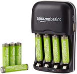 AmazonBasics AAA High-Capacity Rechargeable Batteries, Pre-Charged, 8-Pack Bundle with AmazonBasics Ni-MH AA & AAA Battery Charger with USB Port