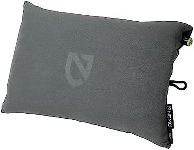 NEMO Fillo Backpacking & Camping Pillow | Soft Inflatable Travel Pillow with Integrated Stuff Sack, Goodnight Gray