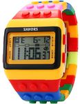 SHHORS LED Rainbow Creative LCD Sports Silicone Strap Wrist Watch Men’s Women’s Children’s Large LED091