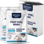 PEDICURE GRADE Foot Masks that Remove Dead Skin | Smooth and Soften foot peel mask for dry cracked feet Premium | Callus Removal | Imperial Feet