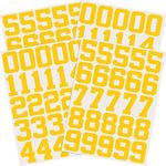 102 Pcs Sports Helmet Numbers Sticker 1.25 Inch Vinyl Helmet Numbers Decals Self Adhesive Hockey Helmet Stickers for Baseball, Hockey, Football, Lacrosse, Batting(Yellow)