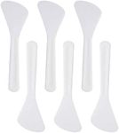 100Pcs Mini Disposable Cosmetic Spatulas Facial Care Cream Mask Spoon Stick Plastic Mixing Spatulas Makeup Scoop for Mixing and Sampling Makeup Cosmetic Beauty Tools, White