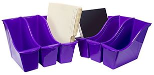 Storex Small Book Bin, Purple, 6-Pack (71110U06C)