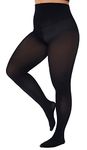 CozyWow Plus Size Tights for Women Stockings with Enough Elasticity & High Waist Soft and Durable Semi Opaque Pantyhose Black-4XL