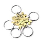 Top Plaza 5 Pcs BFF Best Friend Keychain Friendship Family Keychains Matching Puzzle Keyring Set -“Always together never apart Maybe in distance but never at heart”