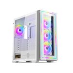 Circle INFERNOVA ZX ARGB Mid- Tower Computer Case | Gaming Cabinet - White | Support ATX, M-ATX, ITX | Pre- Installed 3 x 120mm Front and 1 x 120mm Rear ARGB Fans